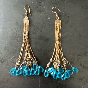 Holiday Gold & Turquoise Earrings